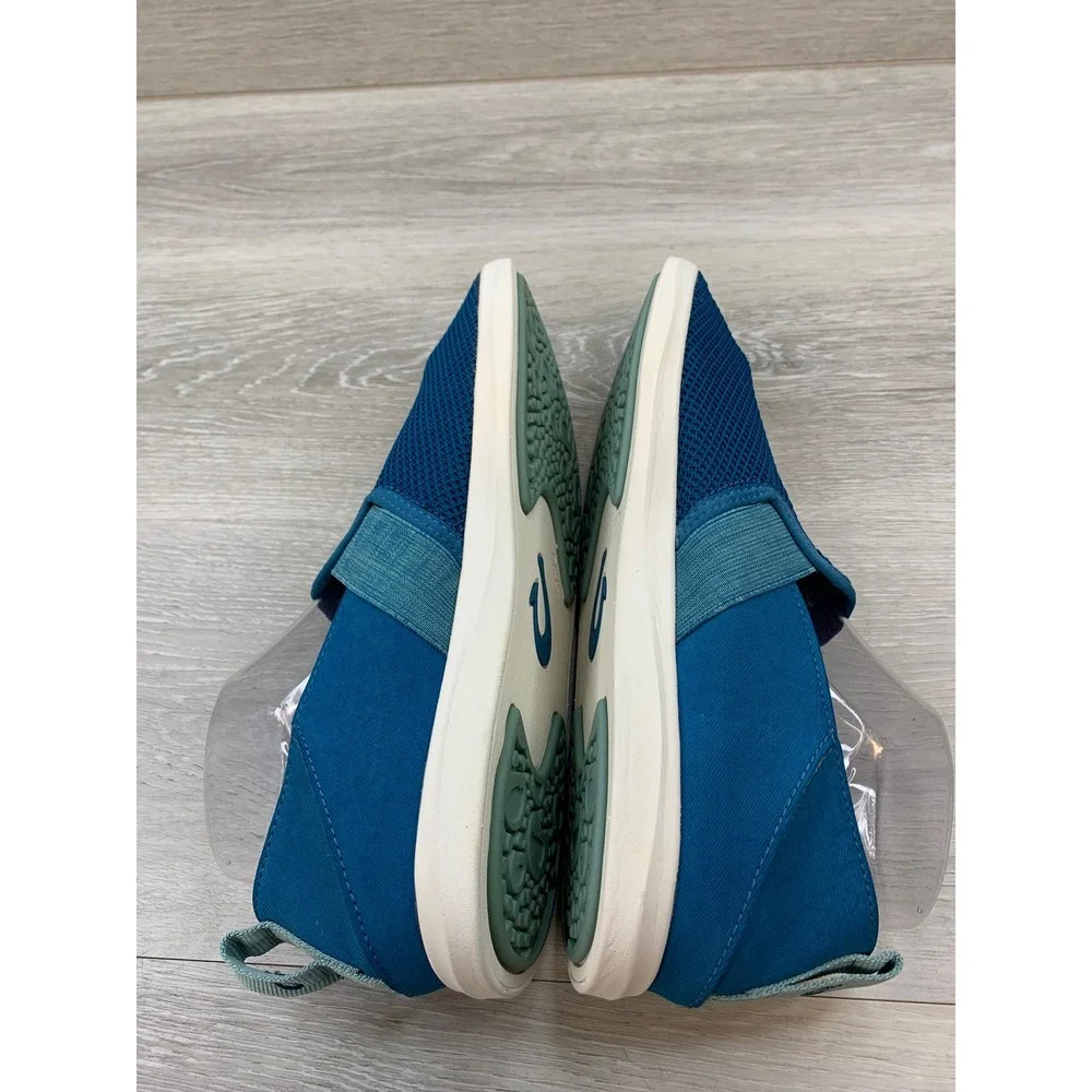 OluKai Hale'Iwa Women's Blue Mesh Slip On Sneakers 10 Drop-In Heel Shoes